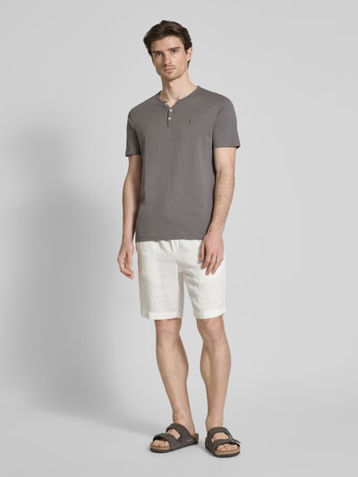 Lerros T-Shirt mit Serafino-Ausschnitt Oliv 1