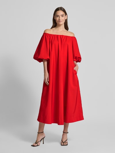 Essentiel Antwerp Midikleid mit Eingrifftaschen Modell 'Hamille' Rot 4
