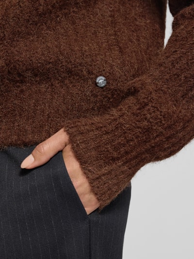 Fynch-Hatton Strickjacke mit Knopfleiste Dunkelbraun 3