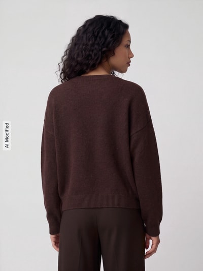 ONLY Pullover met tijgermotief-intarsia Chocoladebruin - 5