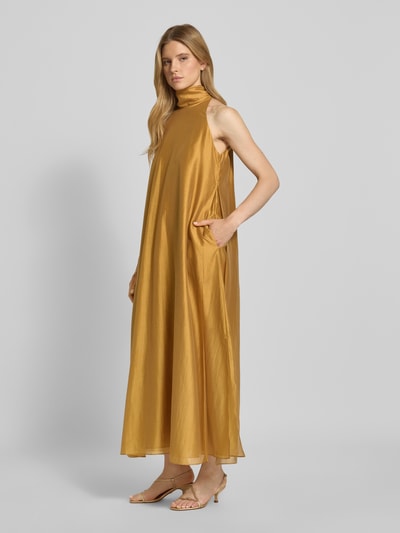 Jake*s Cocktail Cocktailkleid aus Lyocell-Mix mit Stehkragen Senf 1