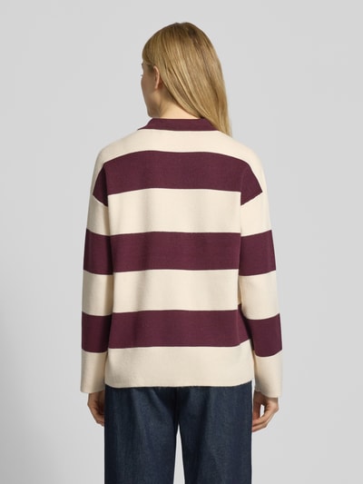 Vero Moda Regular fit gebreide pullover van viscosemix, model 'SABA' Bordeaux - 5