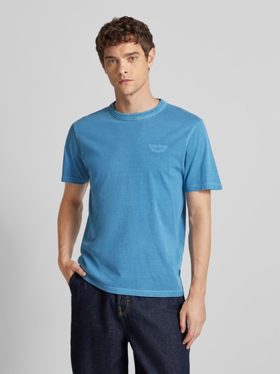 Pepe Jeans T-Shirt mit Label-Stitching Modell 'Aris' Blau 4