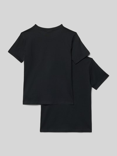 Produktfoto, Regular Fit T-Shirt mit Logo-Print im 2er-Pack von CHAMPION, schwarz, reine Baumwolle, Rundhalsausschnitt, glatte Textur