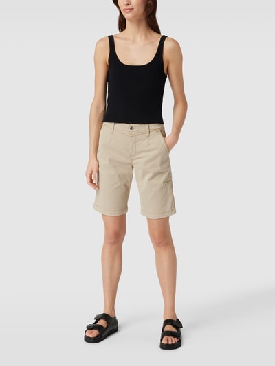 MAC Shorts mit Label-Patch Beige 1