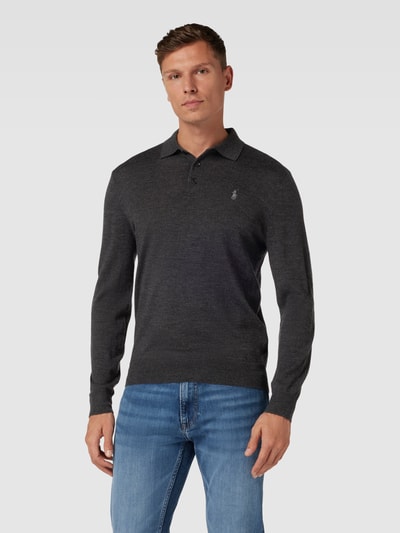 Polo Ralph Lauren Strickpullover mit Label-Stitching Anthrazit 4