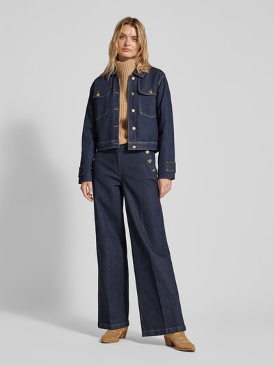 comma Wide Leg Jeans mit Bügelfalten Jeansblau 1