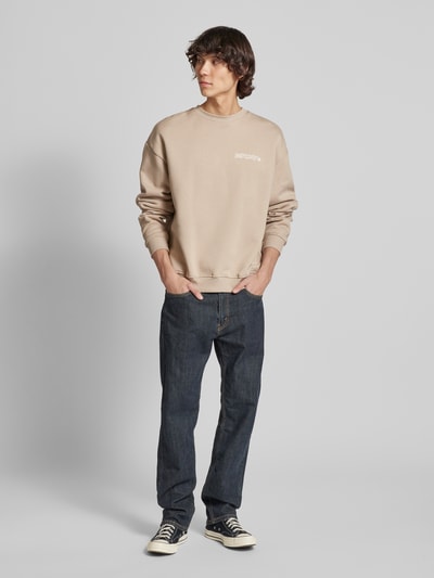 Multiply Apparel Oversized Sweatshirt mit Label-Print Beige 1