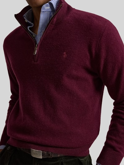 Polo Ralph Lauren Regular Fit Troyer aus reiner Wolle Bordeaux 3