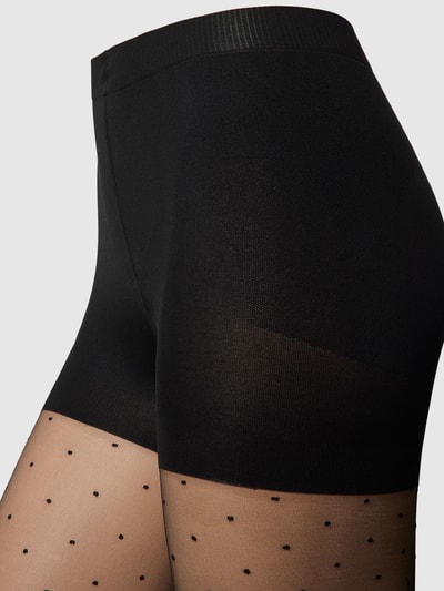 Magic Bodyfashion Panty met korte broek met shape-effect, model 'SEXY DOTS' Zwart - 2
