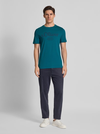 s.Oliver RED LABEL Regular Fit T-Shirt aus reiner Baumwolle Petrol 1