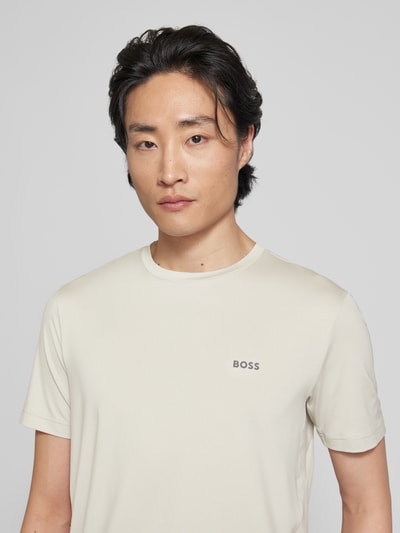 BOSS Green T-shirt met labelprint Beige - 3