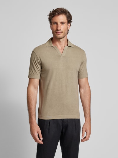 Drykorn Poloshirt mit V-Ausschnitt Modell 'BENEDICKT' Beige 4