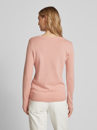 Vero Moda  Strickpullover aus reiner Baumwolle mit Rundhalsausschnitt Modell 'CARE' Hellrosa 5