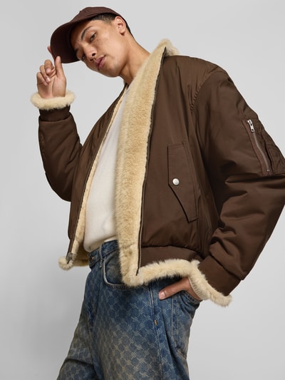 MM6 Maison Margiela Jacke mit Reißverschluss Mittelbraun 3