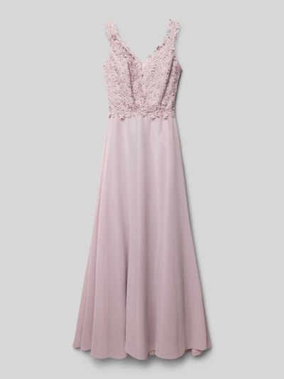 G.O.L. Kleid mit Spitzenbesatz Mauve 1