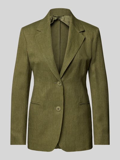 Max Mara Studio Leinenblazer mit Paspeltaschen Modell 'MICIO' Khaki 1