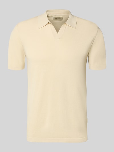 Produktfoto, Regular Fit Poloshirt in Strick-Optik Modell 'Bray' von Blend aus Reine Baumwolle, kurzärmelig, cremefarben, dezente Struktur