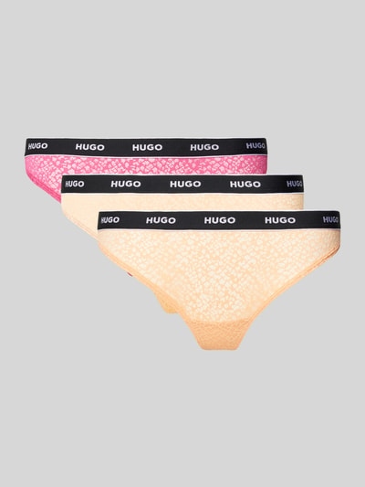 HUGO String mit elastischem Label-Bund im 3er-Pack Pink 1