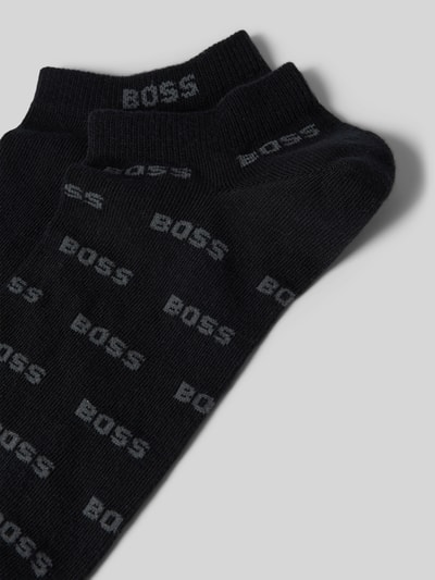 BOSS Sneakersokken met all-over labelprint in een set van 2 paar Zwart - 2