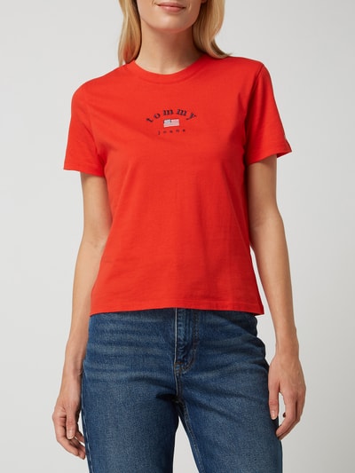 Tommy Jeans T-Shirt mit Logo-Stickerei  Rot 4