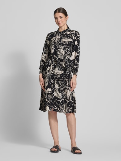 Betty Barclay Knielanges Blusenkleid aus Viskose mit Umlegekragen Black 1