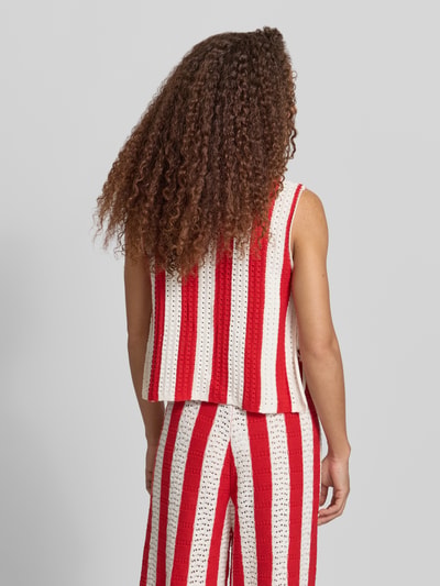 Karo Kauer Strickshirt mit seitlicher Schnürung Rot 5