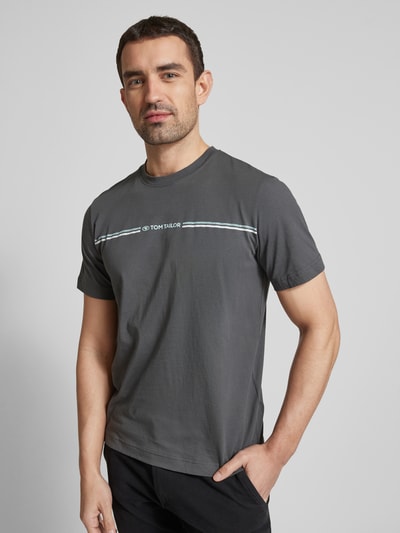 Tom Tailor Regular Fit T-Shirt aus reiner Baumwolle mit Print  Anthrazit 3