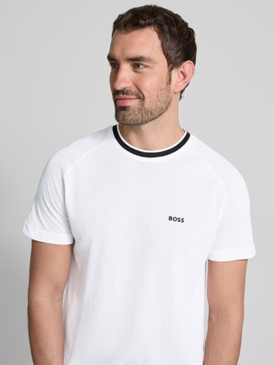 BOSS Green T-Shirt mit Label-Print Weiss 3