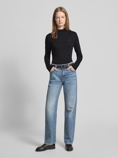 Tommy Hilfiger Slim Fit Langarmshirt aus reiner Baumwolle BLACK 1