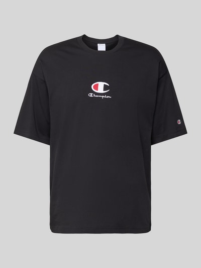 CHAMPION T-Shirt mit Label-Stitching Black 2