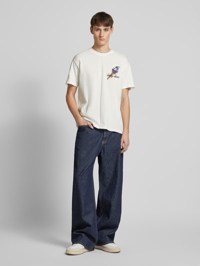 Tommy Jeans Relaxed Fit T-Shirt mit Logo-Stitching Modell 'NOVELTY' Offwhite 1