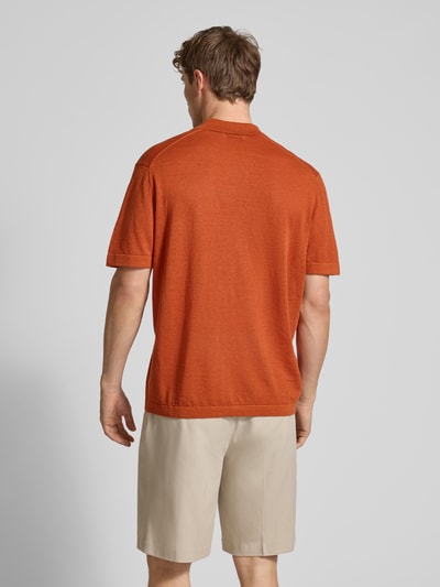 Les Deux Regular Fit Poloshirt aus Leinen-Baumwoll-Mix Modell 'Emmanuel' Orange 5