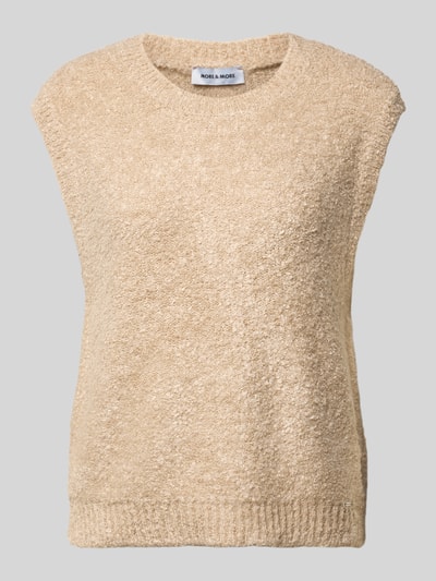 Produktfoto, Pullunder mit Rundhalsausschnitt von MORE & MORE in Beige, Effektgarn, Regular Fit, strukturierte Oberfläche, Größe 36