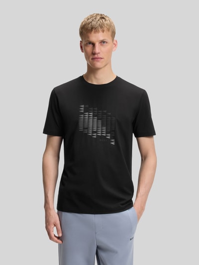 BOSS Green Relaxed Fit T-Shirt aus Baumwoll-Mix Modell 'TS_NETWORK FLAG' Black 4