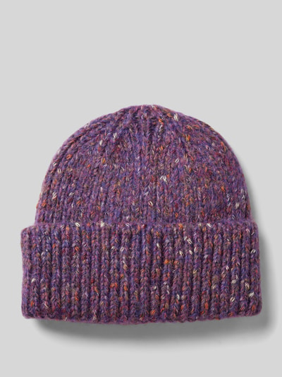 ICHI Beanie met brede omslag, model 'ANYA' Paars - 1