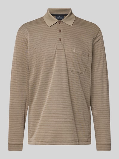 RAGMAN Regular Fit Poloshirt mit Brusttasche Modell 'Fineliner' Sand 2