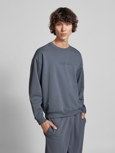 Calvin Klein Underwear Sweatshirt mit Label-Stitching Jeansblau 4