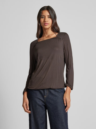 OPUS Longsleeve mit Square-Neck-Ausschnitt Modell 'Sandya' Hellbraun 4