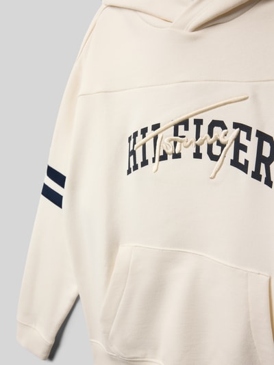 Tommy Hilfiger Teens Regular Fit Hoodie aus reiner Baumwolle Ecru 2