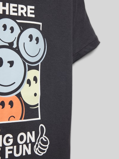 Tom Tailor Regular Fit T-Shirt aus reiner Baumwolle mit Motiv-Print Graphit 2