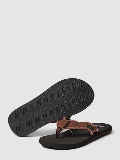 Quiksilver Teenslippers met gerafelde zoom Model 'MONKEY ABYSS' Middenbruin - 4