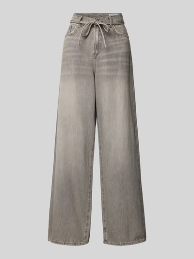 Vero Moda Wide fit jeans met strikceintuur, model 'WIEN' Lichtgrijs - 2