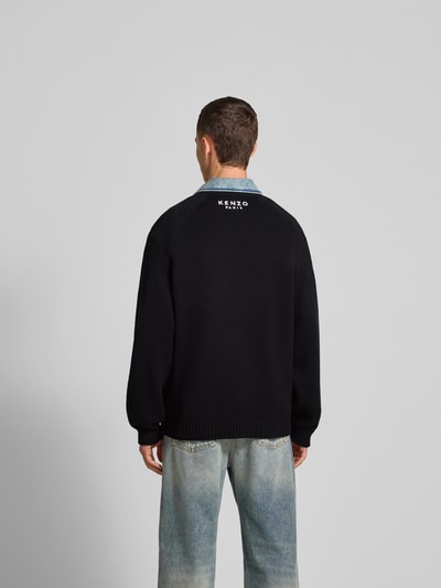 Kenzo Regular Fit Pullover in Strick-Optik Black 5