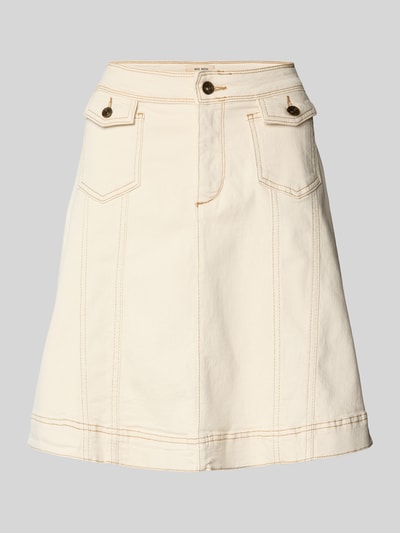 MOS MOSH Knielanger Jeansrock mit Pattentaschen Modell 'Colette' Ecru 2