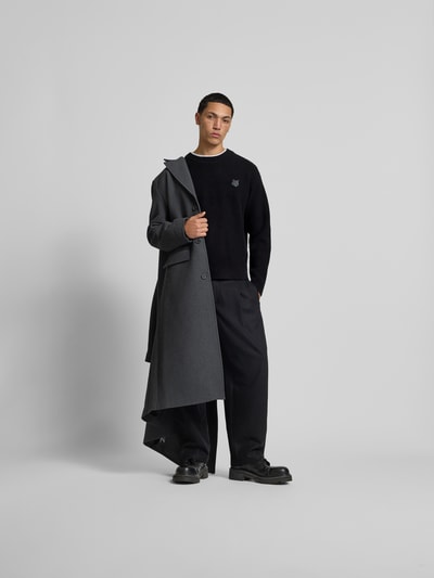 MAISON KITSUNÉ Pullover mit Label-Stitching Black 1