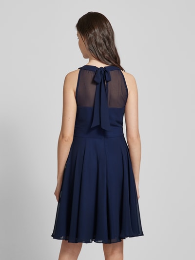 Paradi Cocktailkleid mit Collierkragen Dunkelblau 5