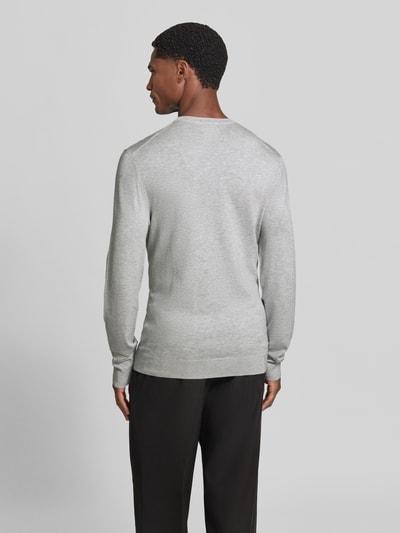 MCNEAL Strickpullover mit geripptem Rundhalsausschnitt Hellgrau Melange 5
