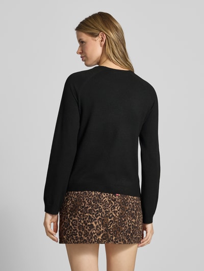 Pieces Regular fit pullover met raglanmouwen, model 'BREE' Zwart - 5