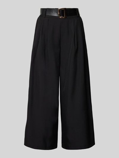 ZABAIONE Wide leg stoffen broek met riem Zwart - 2